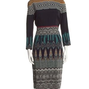Etro Geometric Patterned Dress - Black, Green, Brown